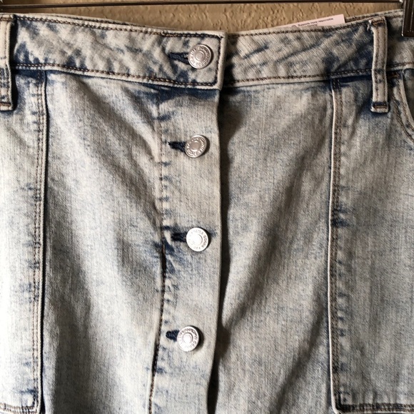 Sonoma Womens Jean Midi Skirt Size 18W Acid Wash Button Fly Retro 80s Style - Picture 6 of 11